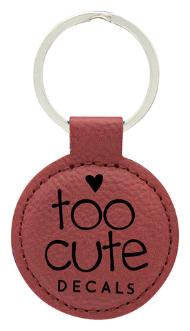LE106 - Leatherette Keychain Circle - Rose