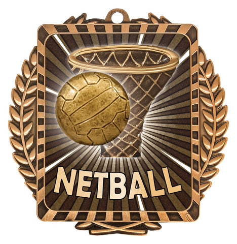 LWM037B - Netball Lynx Wreath Bronze