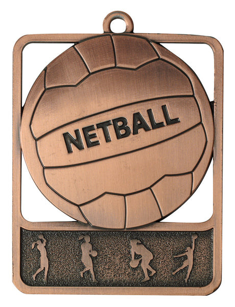 MR911B Netball Medal Rosetta Bronze