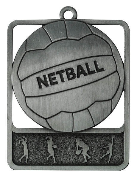 MR911S Netball Medal Rosetta Silver