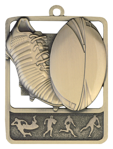 MR913G Rugby Medal Rosetta Gold