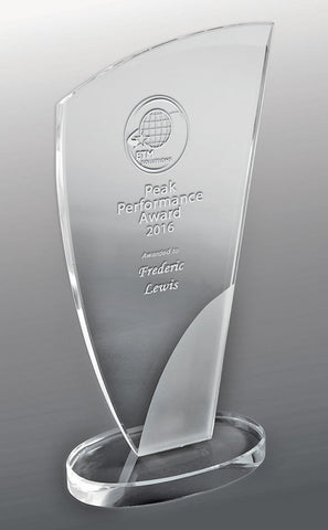 DSGA04C - Designer Sandblasted Glass Wedge 220mm