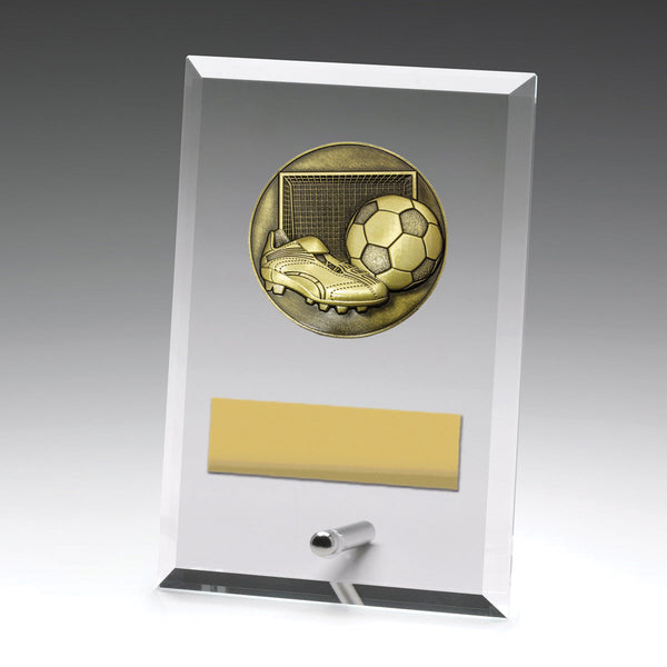 DY180A - Glass Plaque Football 150mm