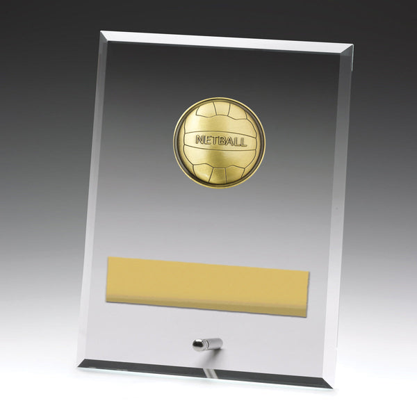 DY191C - Glass Plaque Netball 200mm