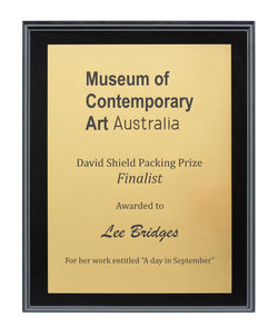 Black Plaque 225mm w/ Brushed Gold