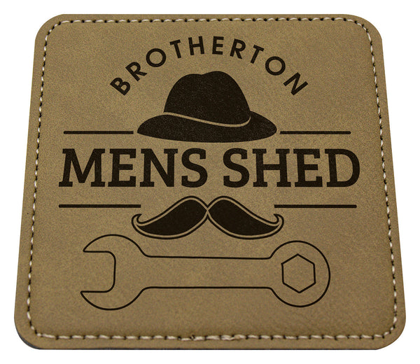 LEC28 - Leatherette Coaster Khaki