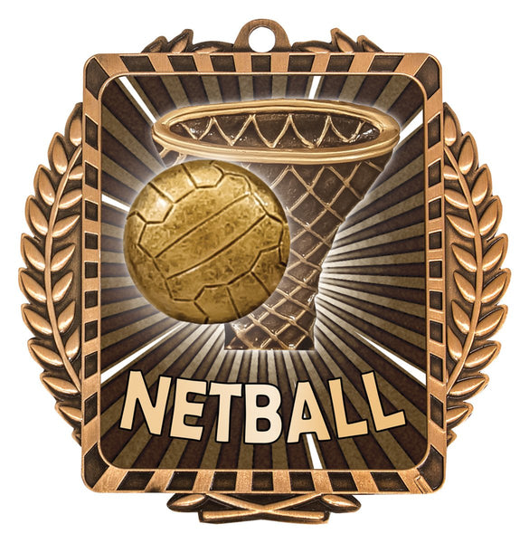 LWM037B - Netball Lynx Wreath Bronze