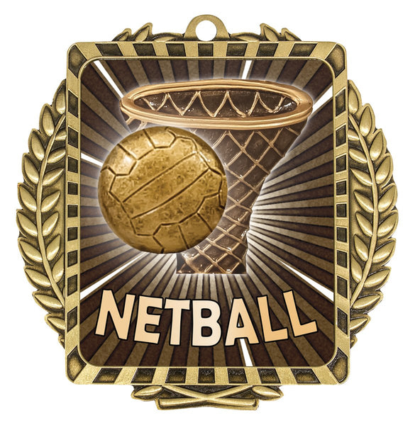 LWM037G - Netball Lynx Wreath Gold