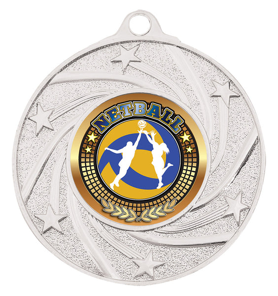 ME140S-B37 - Shiny Eco Stars Netball Silver