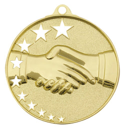 MH927G - Handshake Stars Medal Gold