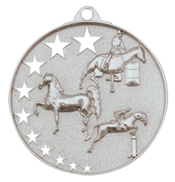MH935S - Horse Stars Medal Silver