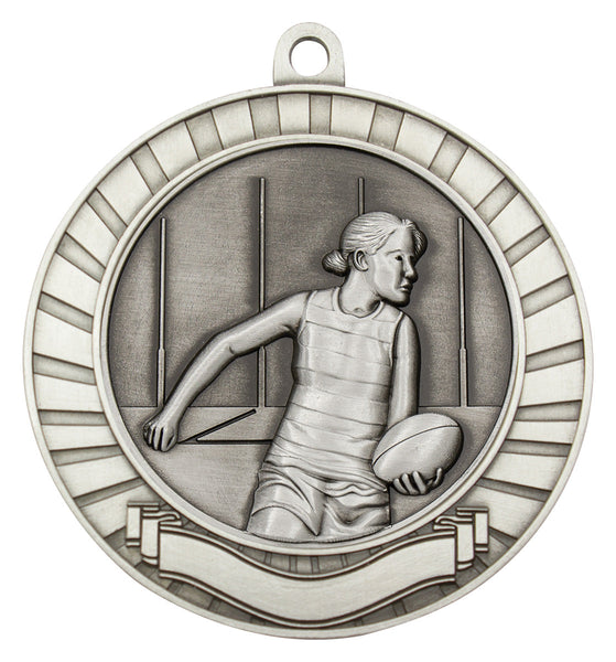 MMY287S Eco Scroll Aussie Rules Female Silver