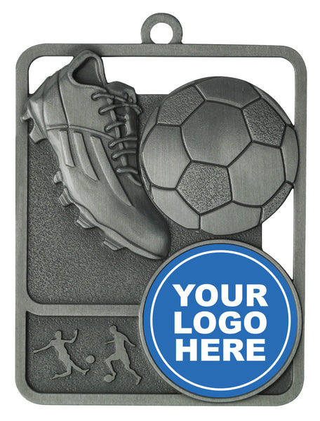 MR804S Football Medal Rosetta Option Silver