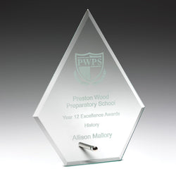 W631L Glass Arrow Plaque 200mm