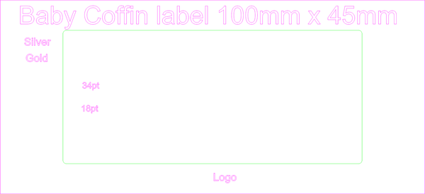 Funeral Label Baby 100mm x 45mm
